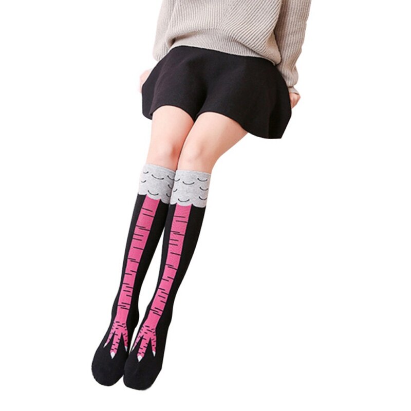 3D Funny Chicken Winter Autumn Women's Socks Cartoon Thigh High Sock cute Thin Toe Feet Socks Halloween Party cosplayD: P / S