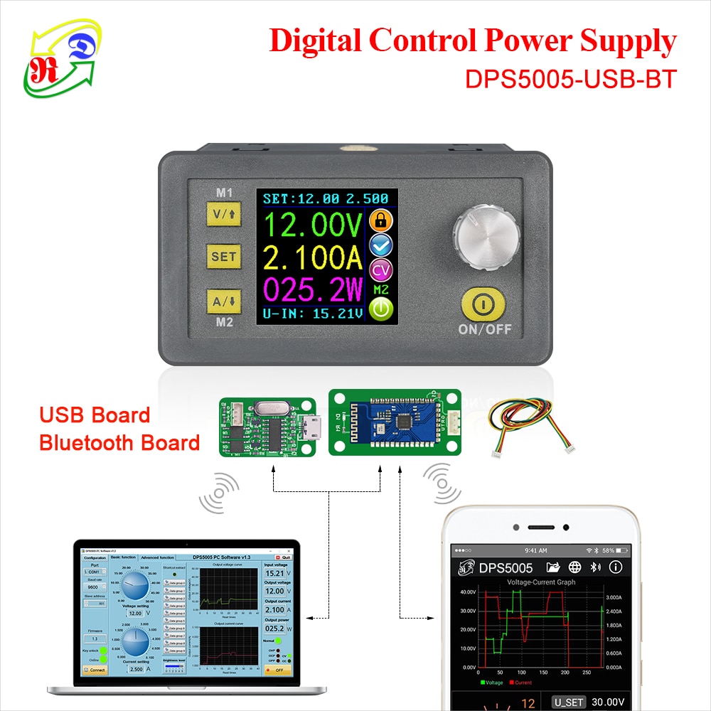 DPS5005 Communicatie Constante Dc-Dc Spanning Stroom Step-Down Voedingsmodule Voltage Converter Voltmeter 50V 5A
