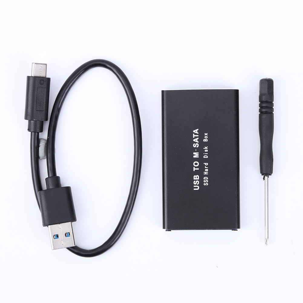 mSATA to USB 3.1 3.0 SSD Case Enclosure Mini SATA USB Adapter External Solid State Disk Box for 30x50 mSATA HD Hard Disk: Gold
