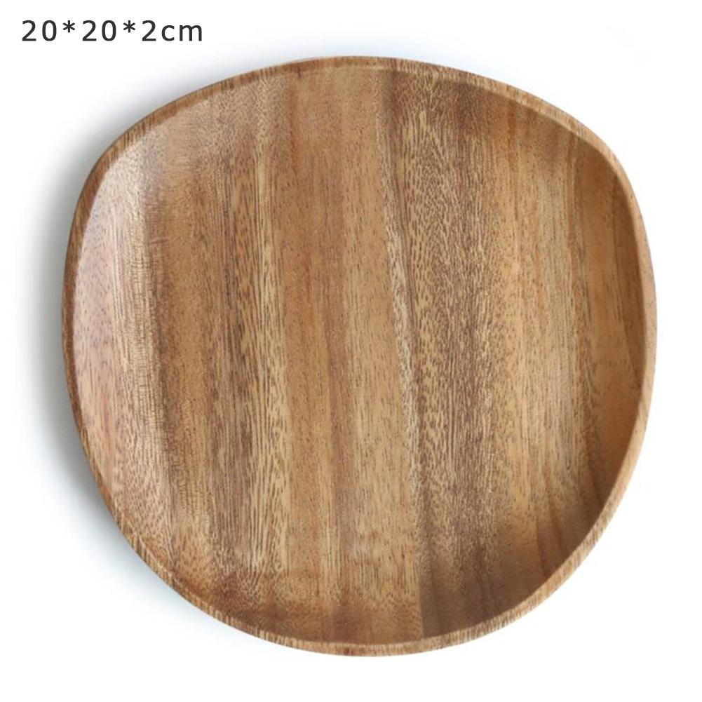 wooden plate Round Dinner Plate Beef Steak Fruit Snacks Tray Tea Tray restaurant plates Wood Plates Food Storage Tray