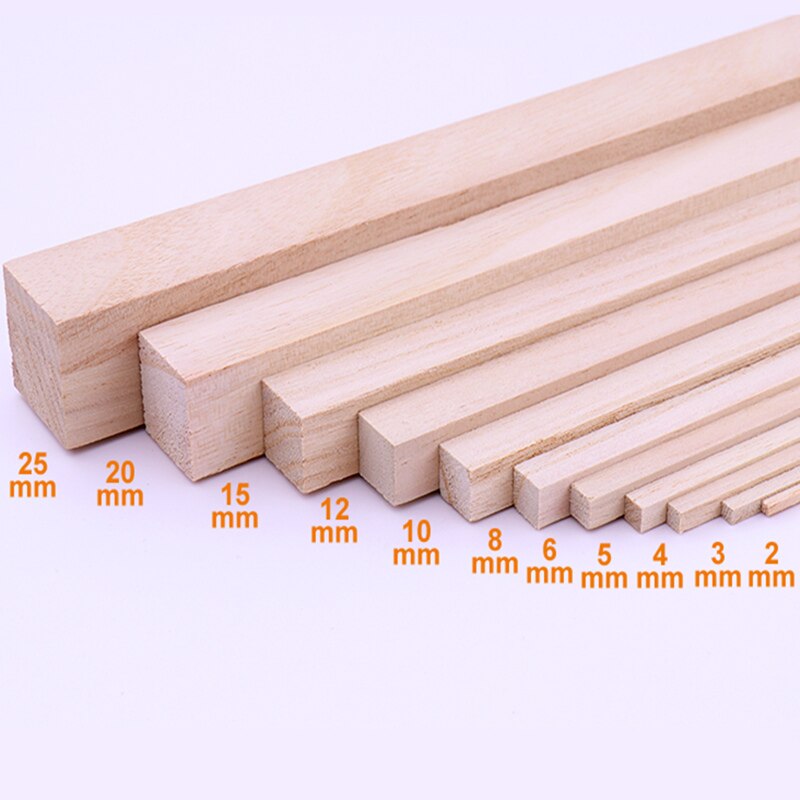 10 sztuk/4 sztuk/2 sztuk DIY Wykonany ręcznie Model, aby materiały kabiny Model samolotu, z litego drewna kwadratowy pręt drewna, różne rozmiary długość 25cm: 20mmx20mm   2szt