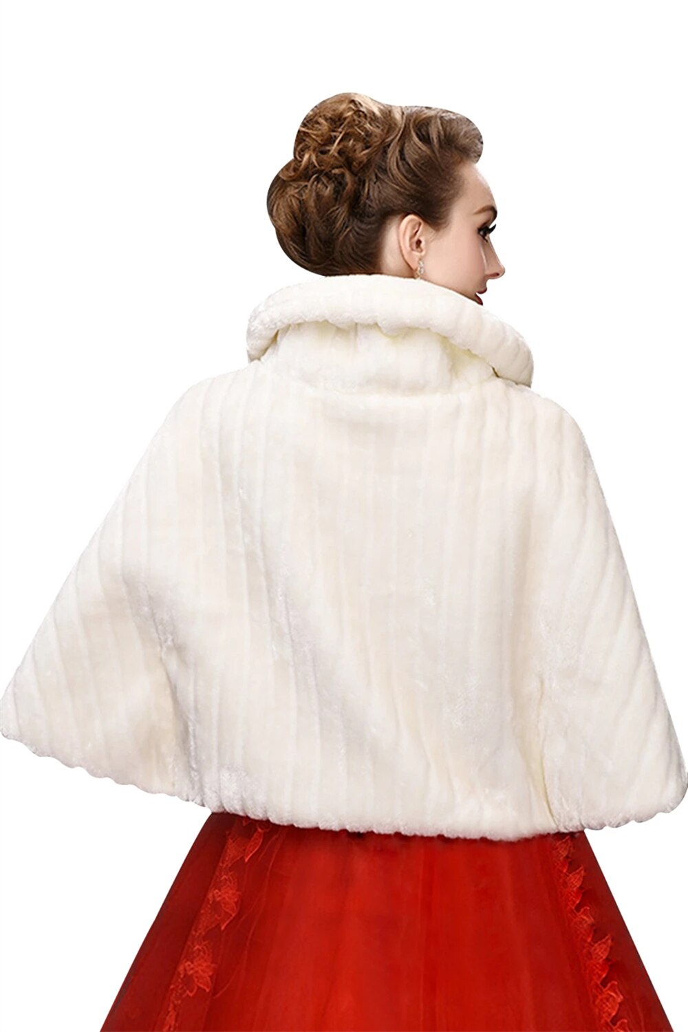 Robe de mariée en fausse fourrure pour femme, couleur ivoire blanc, manteau, châle, Cape, accessoires de mariage, automne hiver