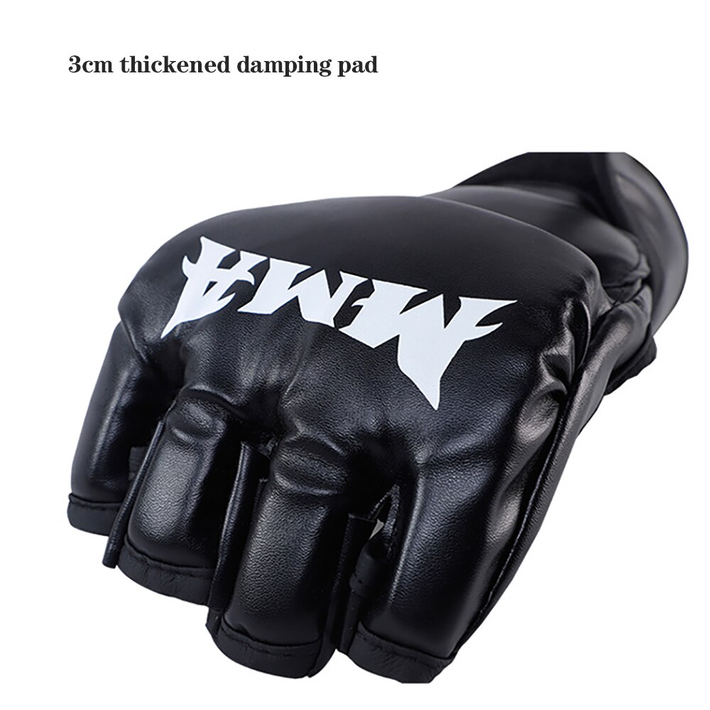 1 par tjocka boxningshandskar mma handskar halvfinger boxningssäck kickboxning muay thai vantar boxnings träningsutrustning
