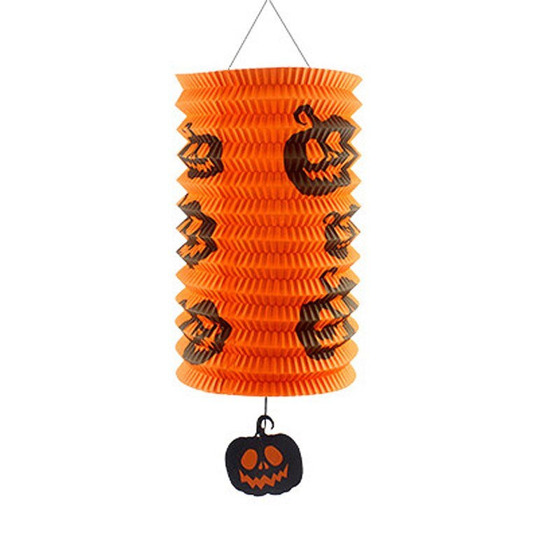 1PC Halloween Pumpkin Round Chinese Paper Lantern Party Decor Craft DIY Hanging Lantern Ball Party Scary Supplies U3: B4