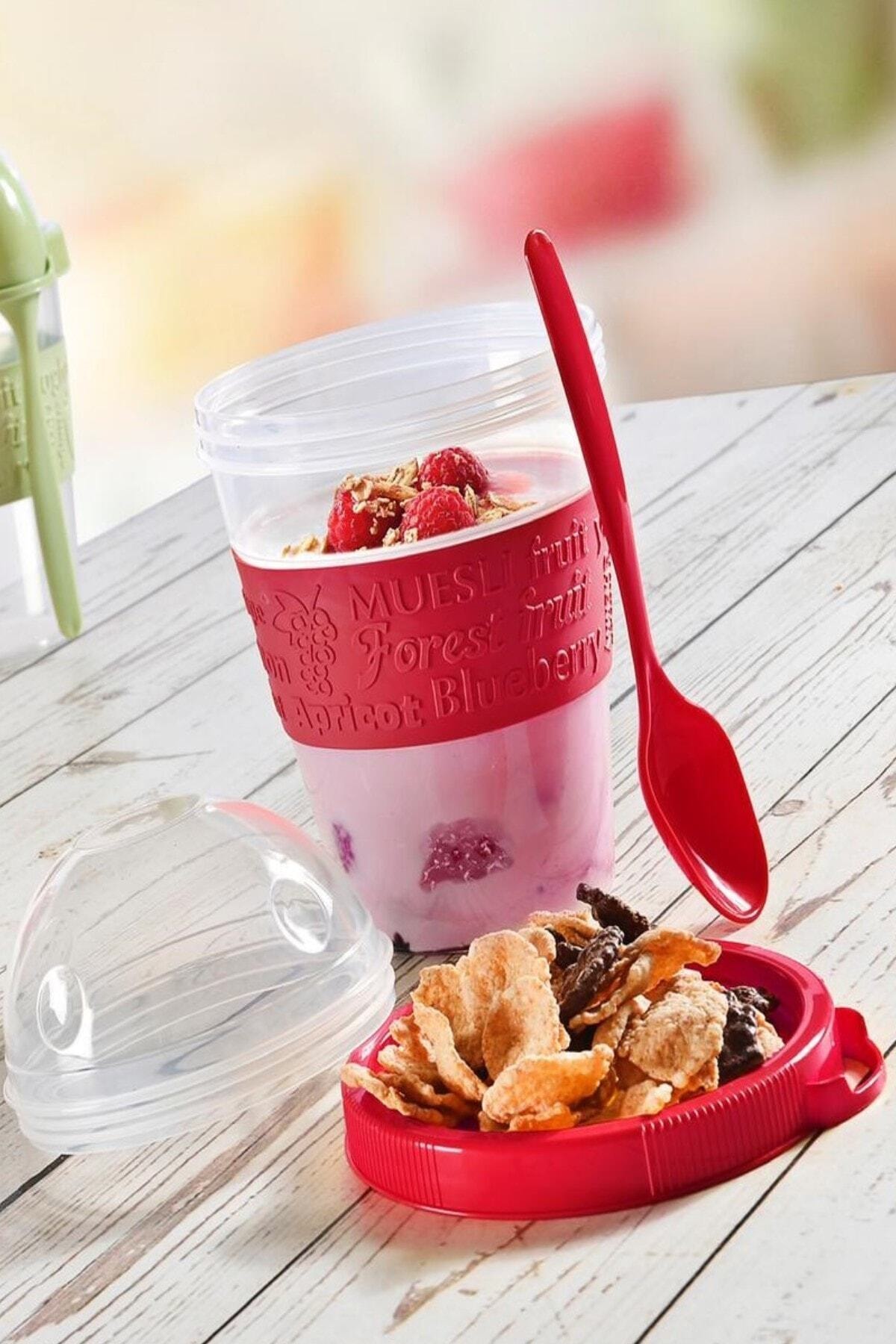 Take'n Gaan Deksel Met Lepel Bad En Krijgen Out Fruit Yoghurt Container