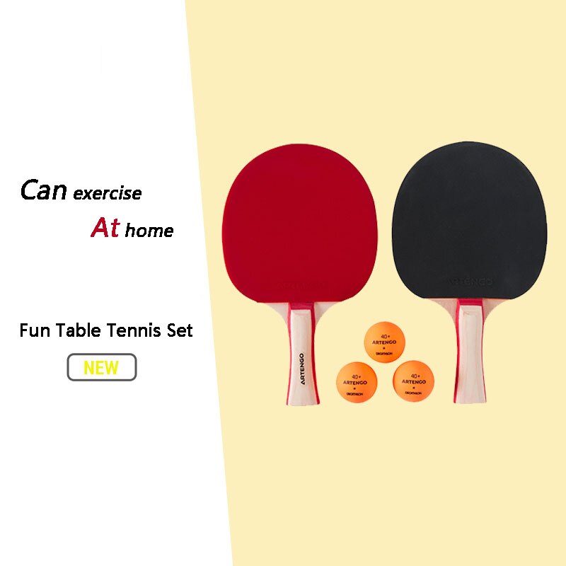 Table Tennis Racket 2 Packs Beginner Training Type Horizontal Racket Black & Red Carbon Fiber Table Tennis Racket