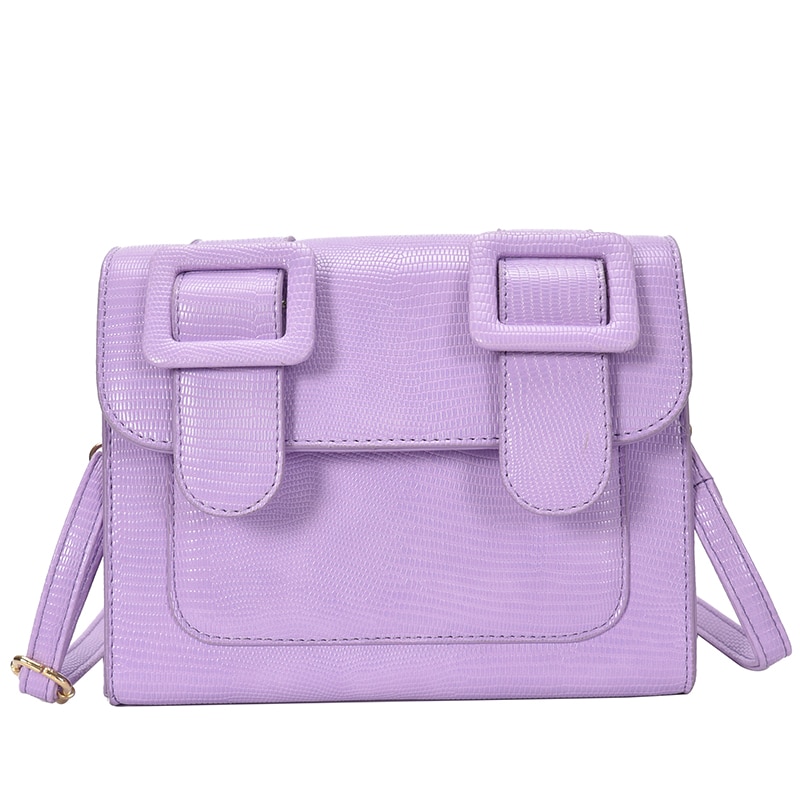 Krokodillemønster firkantet crossbody-veske høy pu-lær dameveske reise skulder messenger bag