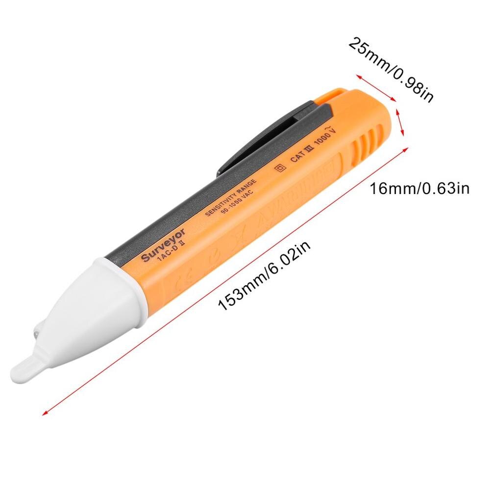 1ac- d beröringsfri spänningsprovare penna elektrisk spänningsindikator uttag uttag strömförande ledning checker brytpunktsdetektor 90-1000v