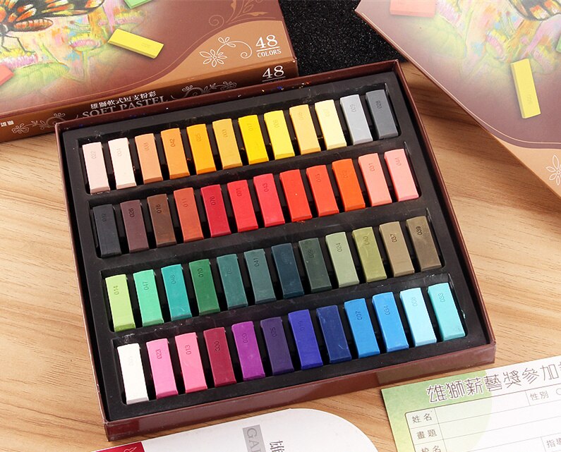 taiwan simbalion kalk diy maleri pastell myk pastell sett fargetegning fargemaling 12/24/36/48/60 stk sett: Korte 48 farger