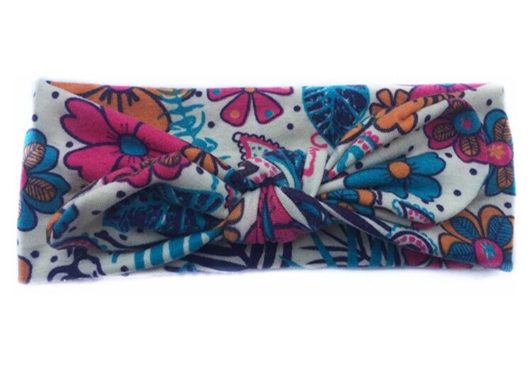 Kid Baby Girl Floral Elastic Hairband Girls Baby Headband Toddler Bow Flower Hair Band Accessories Headwear: Blue
