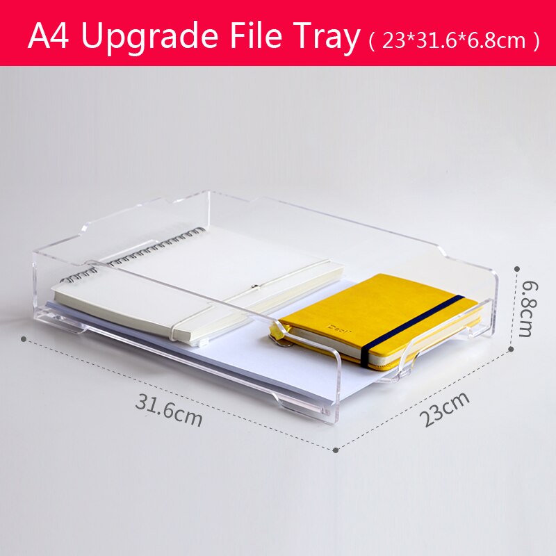 A4 acrylic transparent upgrade file tray desktop document organizer for office