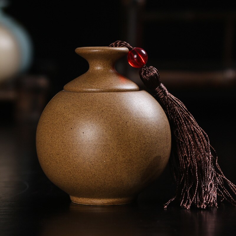 Wielofunkcyjne uszczelnione słoiki ceramiczne różne puszki na herbatę słoiki ceramiczne zamknięte puszki pojemniki w proszku puszki słoiki wielokolorowe słoiki: Brązowy