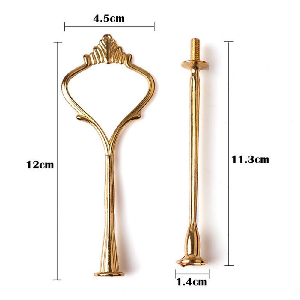 2/3 Tier Cake Stand Pillar Handle Portable Gold Zinc Alloy Mental Plate Cake Candy Dessert Fruits Cookie Wedding Party Accessory