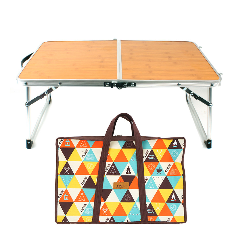 draussen Tragbare Mini Klapptisch Camping Bambus Bord Tisch Picknick Grill Tisch Bett Computer Schreibtisch