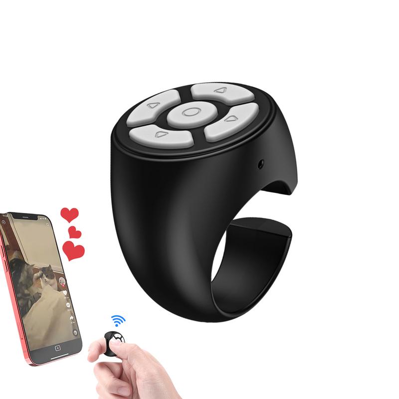 Finger Remote Control Scrolling Ring Tiktoks Remote Mobile Phone Video Remote Control Selfie Stick Camera Bluetoothcompatible