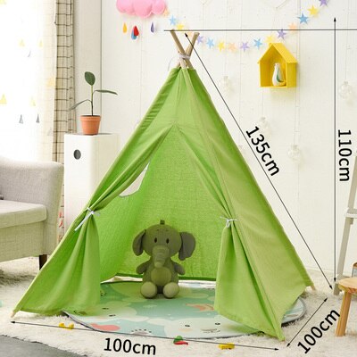1.35M Portable Cotton Home Tipi Folding Indoor Baby Tent Toy Teepee Original Triangle Indian Kids Wigwam For Children Games: 14