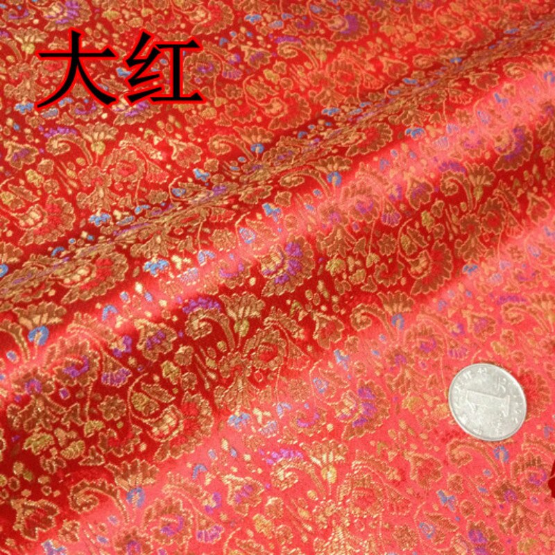 Width 75cm Silk Jacquard weave Metallic Brocade Fabric Chinese Hanfu Dress Bjd Kimono Material Celosia Cloth By the Half-yard