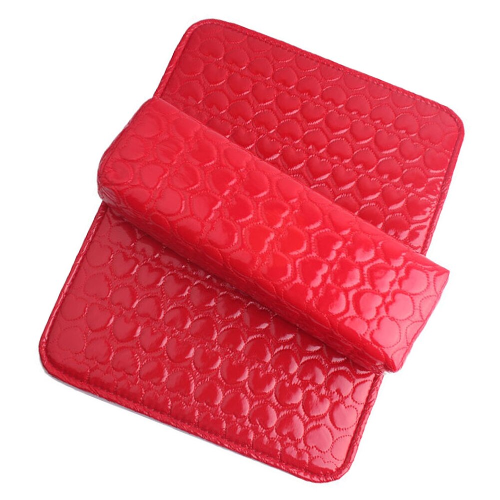 Braço ferramenta lavável retângulo travesseiro prego arte salão de beleza esponja titular almofada amortecido couro manicure cuidados com as mãos repousa macio: Vermelho