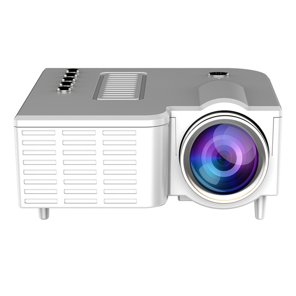 Mini bærbar videoprojektor led wifi projektor  uc28c 1080p video hjemmebiograf film spil biograf kontor videoprojektor hvid