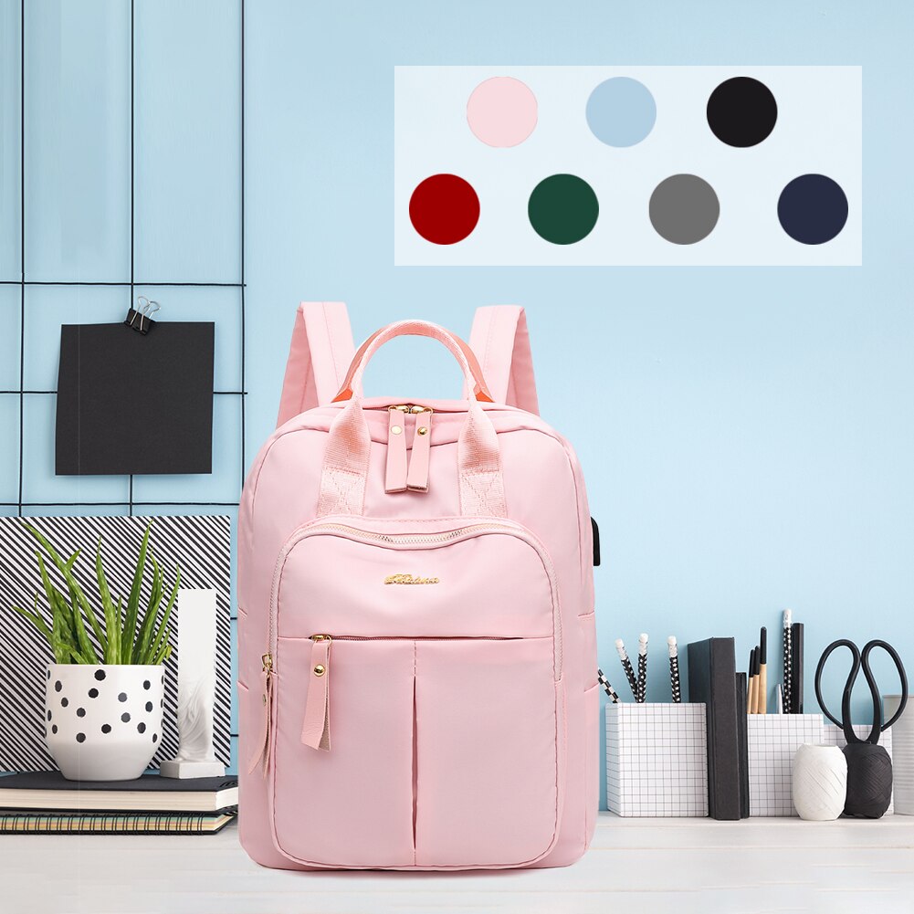 Anti Theft USB Charge Nylon Backpack Waterproof Women School Backpacks Bagpack School Bags Teenage Girls Travel Bag Book Bags
