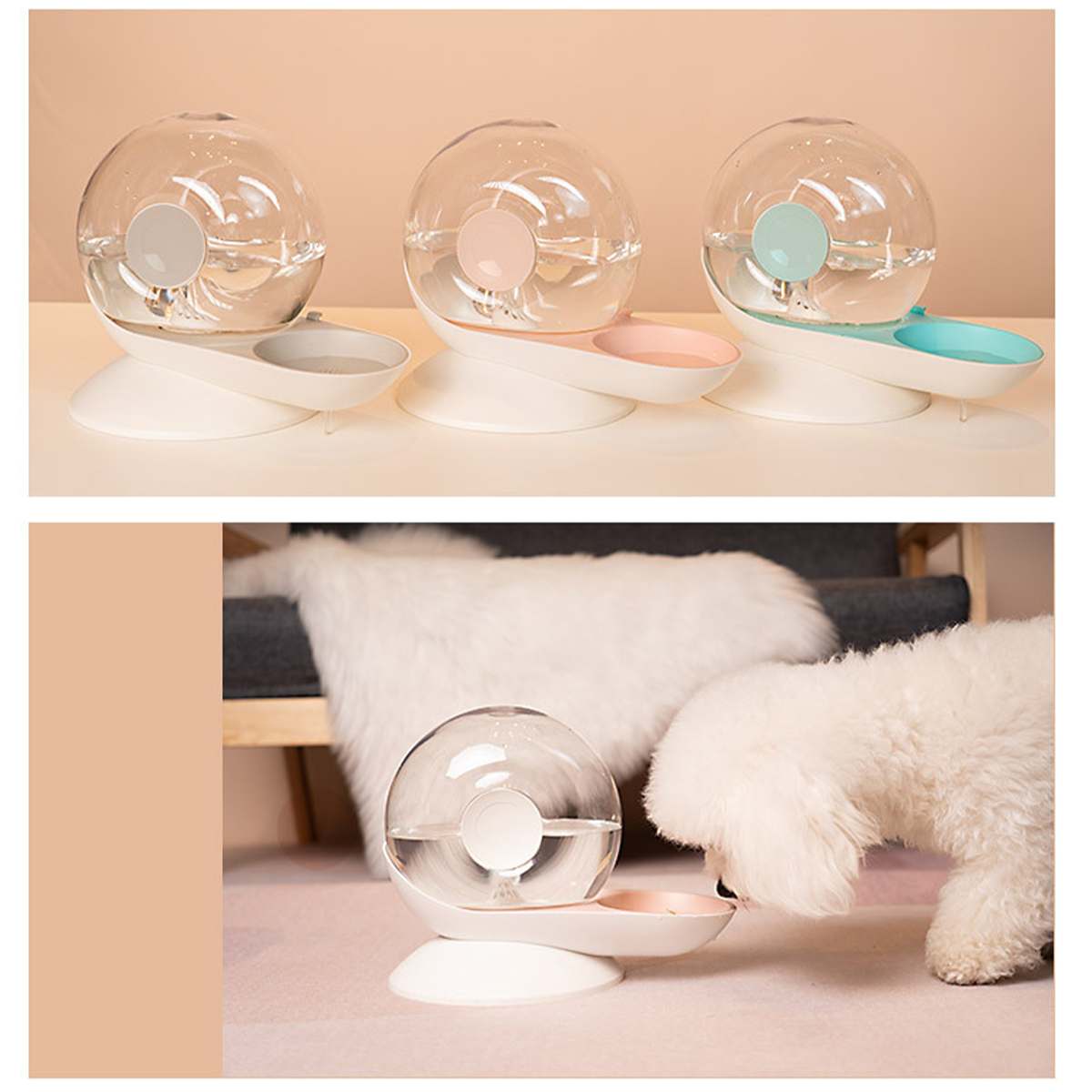 2.8L automatique chat distributeur d'eau escargots forme grand bol à boire chat de compagnie gamelle pour chien silencieux bulle chats chiens alimentation bols