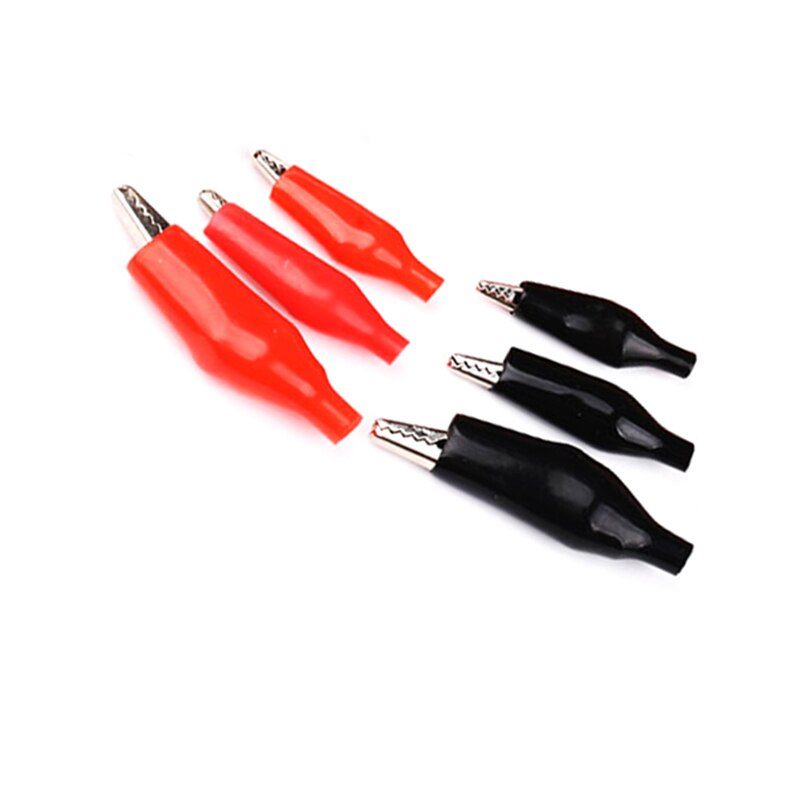 10pcs/lot Metal Alligator Clip Crocodile Electrical Clamp Testing Probe Meter Black Red with Plastic Boot Car Auto Battery
