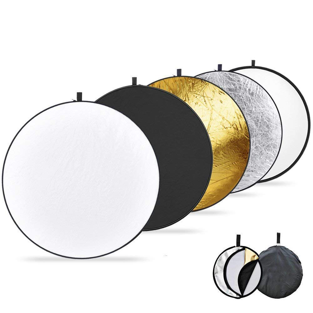 110CM 43" 5 in 1 Reflector Round Flash Photo Studio collapsible Light Round Photography Outdoor Studio Reflector