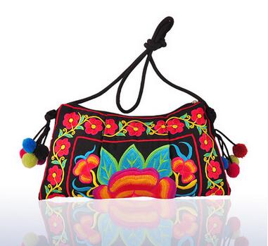 Mode Creatieve vintage Borduurwerk boodschappentassen! Leuk Bohemian Bloemen Lady Schouder & Crossbody tassen Nationale Canvas Carrier: 12