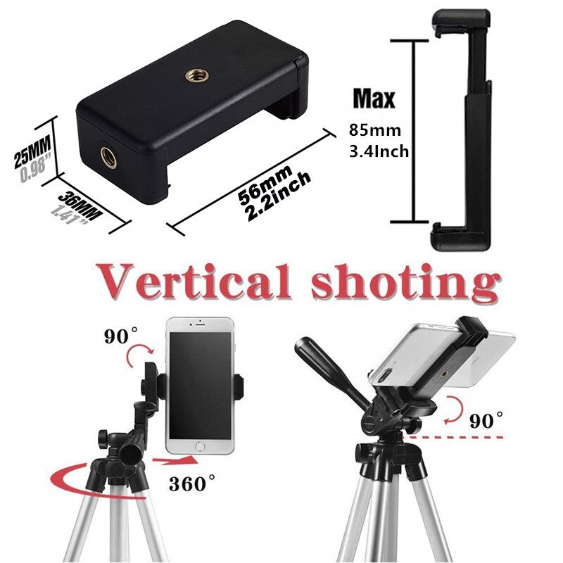 Soporte Universal monopié Clip para soporte móvil para cámara trípode soporte de montaje para IPhone Samsung teléfono Xiaomi