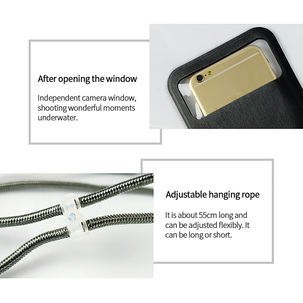 Waterproof Mobile Phone Case Clear PVC Sealed Underwater Cell Smart Phone Dry Pouch Cover Adjustable Rope Portable Phone Bag