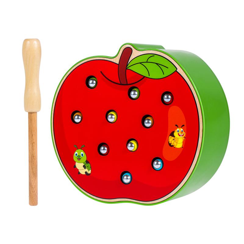 STOBOK 1 Set Apple Shaped Funny Wooden Magnetic Toy for Toddlers