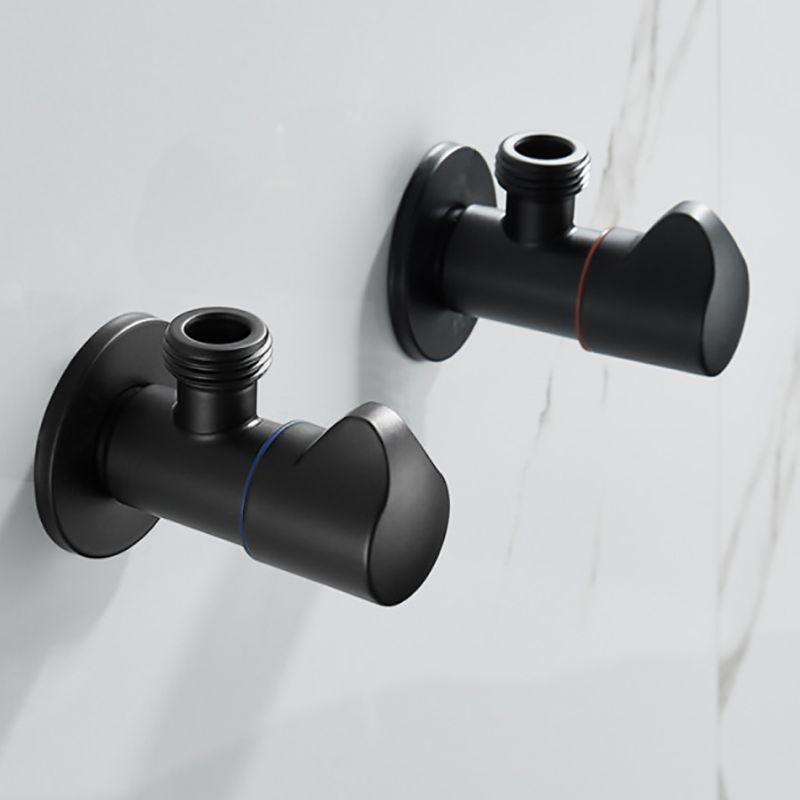 Quarter Turn Angle Stop Valve 304 Stainless Steel Faucet Shut Off Valve G1/2, Cold / Water Control Vavle, Black Painted