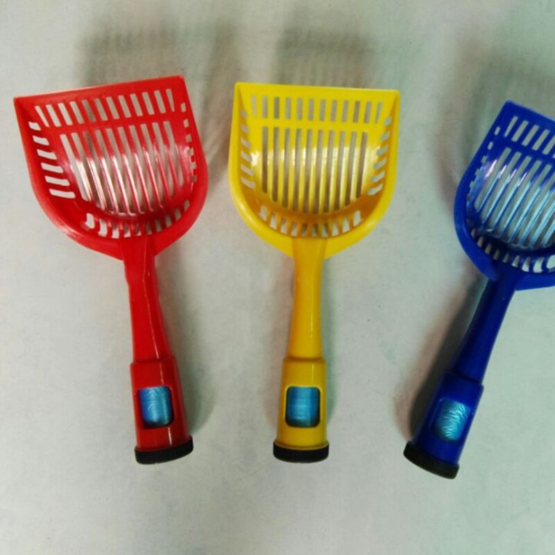 Ensfarget rutenett mesh kattesand scoop ikke pinne spade sterk plast stor scooper jumbo pellets sikt til kattesand