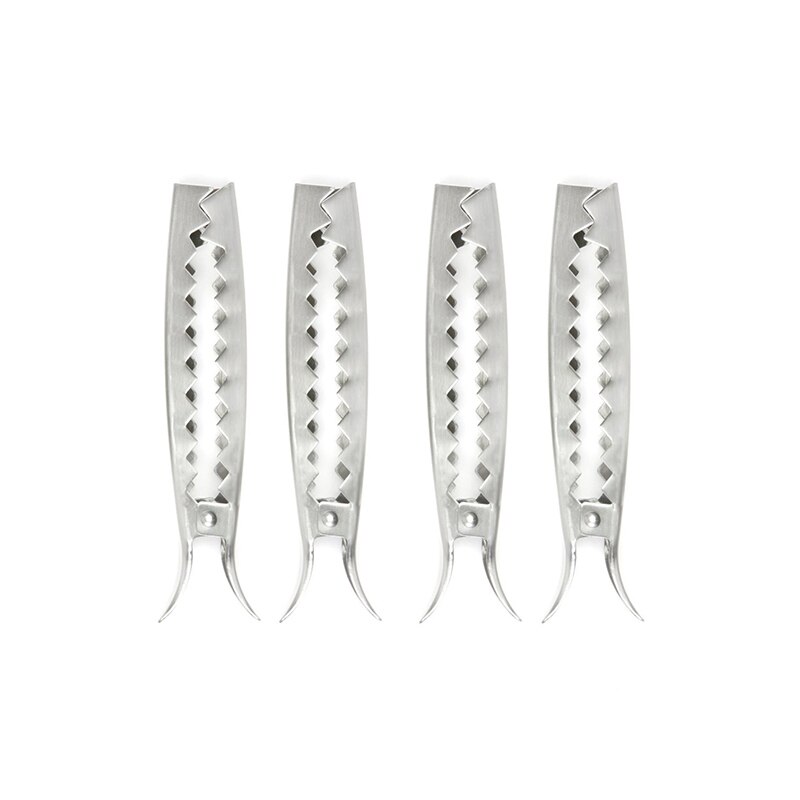 4pcs/set Stainless Steel Grill Clips Vegetable Grill Tongs Barbecue Grill Veggie Roasting Clamp Outdoor BBQ Accessories 6.25 in: Default Title