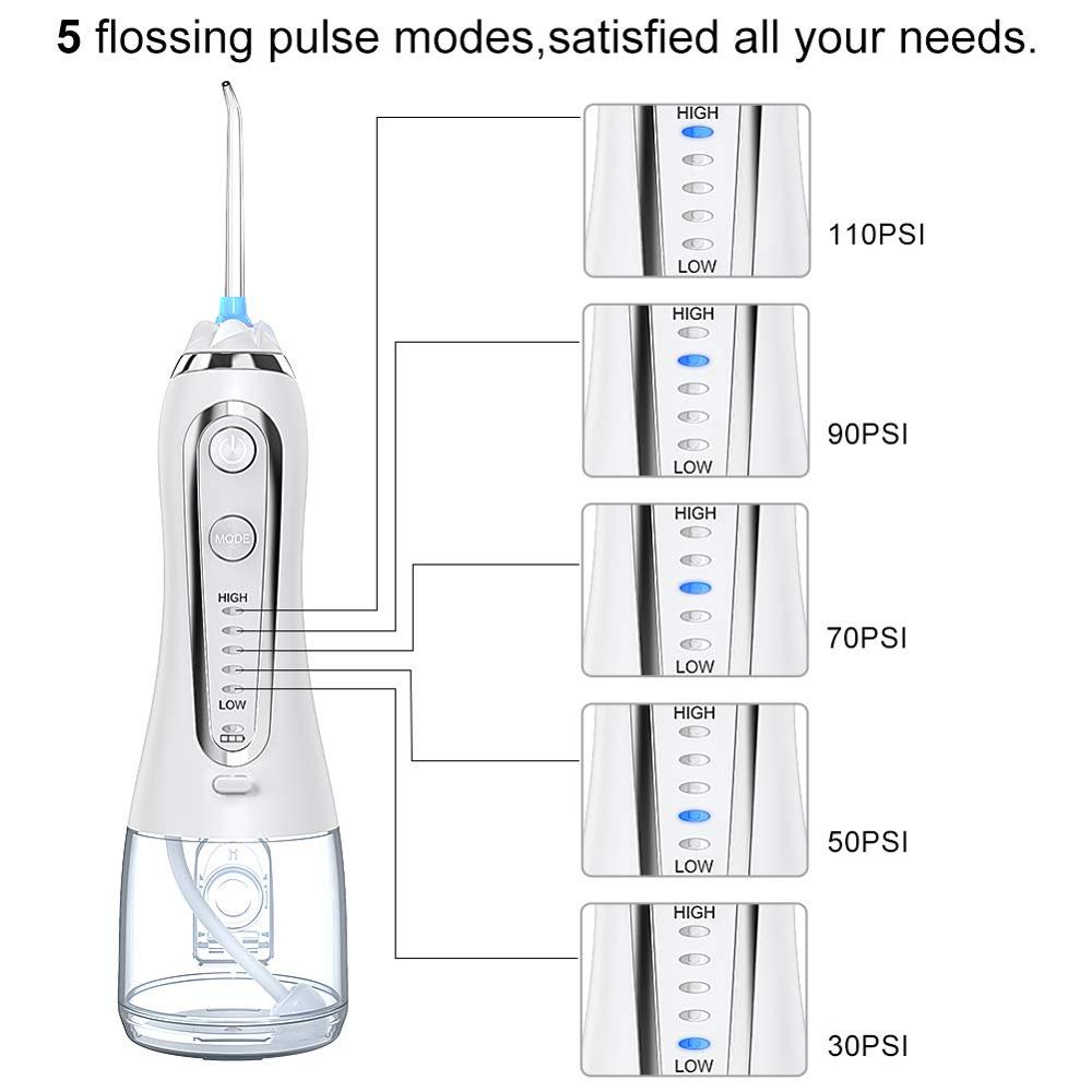 Munddusche mit 300ML Wasser Panzer Tragbare Zahn Wasser Jet IPX7 Irrigator für Reinigung Zähne USB Aufladbare Wasser Flosser