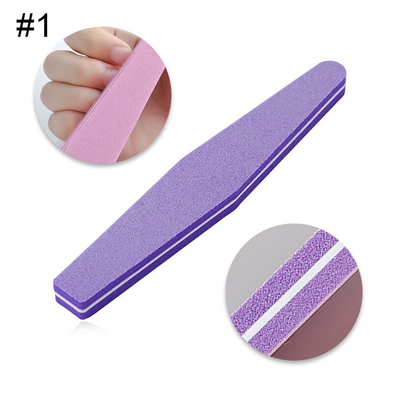 1 Pc sept faces multifonction lime à ongles tampon bleu rose couleurs mélangées meulage ponçage pédicure meulage ponçage outils fichiers