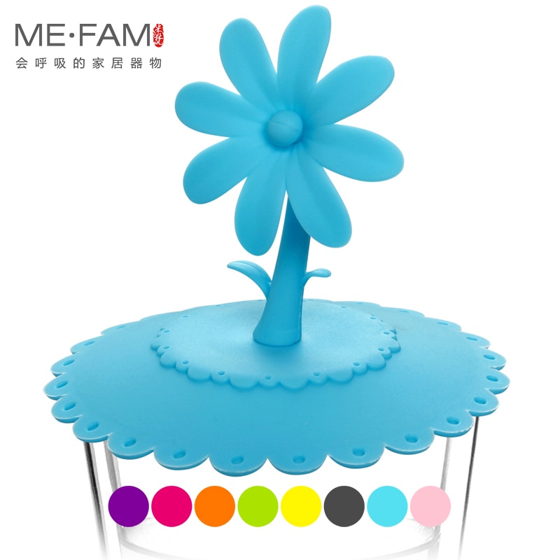 Me.fam 1 stuks schattige 3d kanten bloemen zonnebloem siliconen beker deksel 10.5 cm afdichting stofdichte hoes voor glazen keramische plastic mok