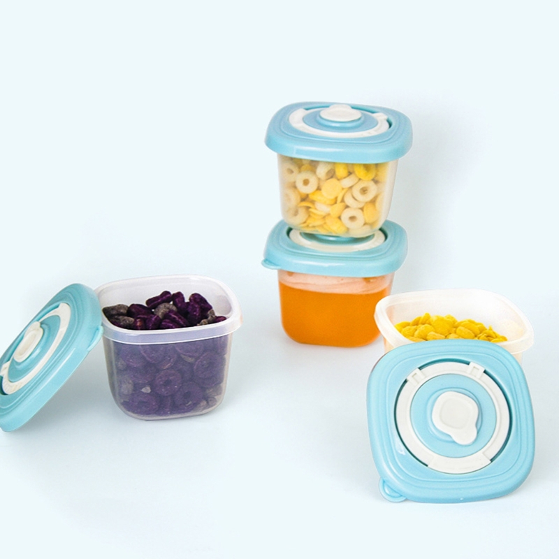 Multifunctional 4 Pcs Baby Milk Powder Dispenser Airtight Fresh Food Fruits Storage Box Cereal Containers for Outdoor