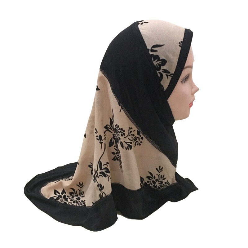 Kids Hijab Voor Moslim Meisje Kind Islam Kinderen Instant Bonnet Bloemen Hijaab Caps Islamitische Kleding Sjaal Hoofddoek