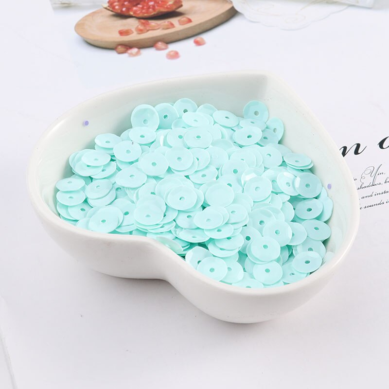 720Pcs 6Mm Cup Pailletten Pvc Effen Kleur Naaien Pailetten Diy Craft Scrapbook Bruiloft Decoratie Stof Halloween Party Verfraaien: Solid mint