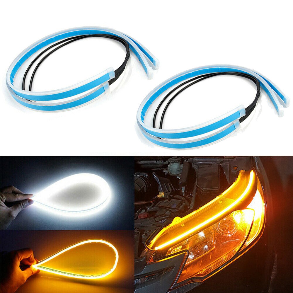 Tira de faros delanteros LED DC 12V SMD 3014 bombillas de repuesto Auto 2 uds Slim