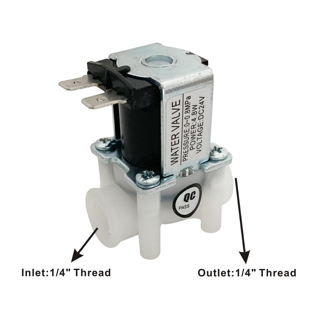 ! Inlet Feed Water Solenoid Valve DC 24V For Reverse Osmosis Systems, Inlet&Outlet: 1/4" Thread female