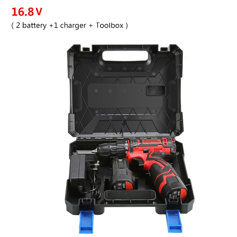 VickyHome Cordless Drill With 2 Batteries, Electric Screwdrivers, 0-400/0-1400 RPM 2 Speed Combi Drill, 45NM Torque For Home DIY Tools - View #7