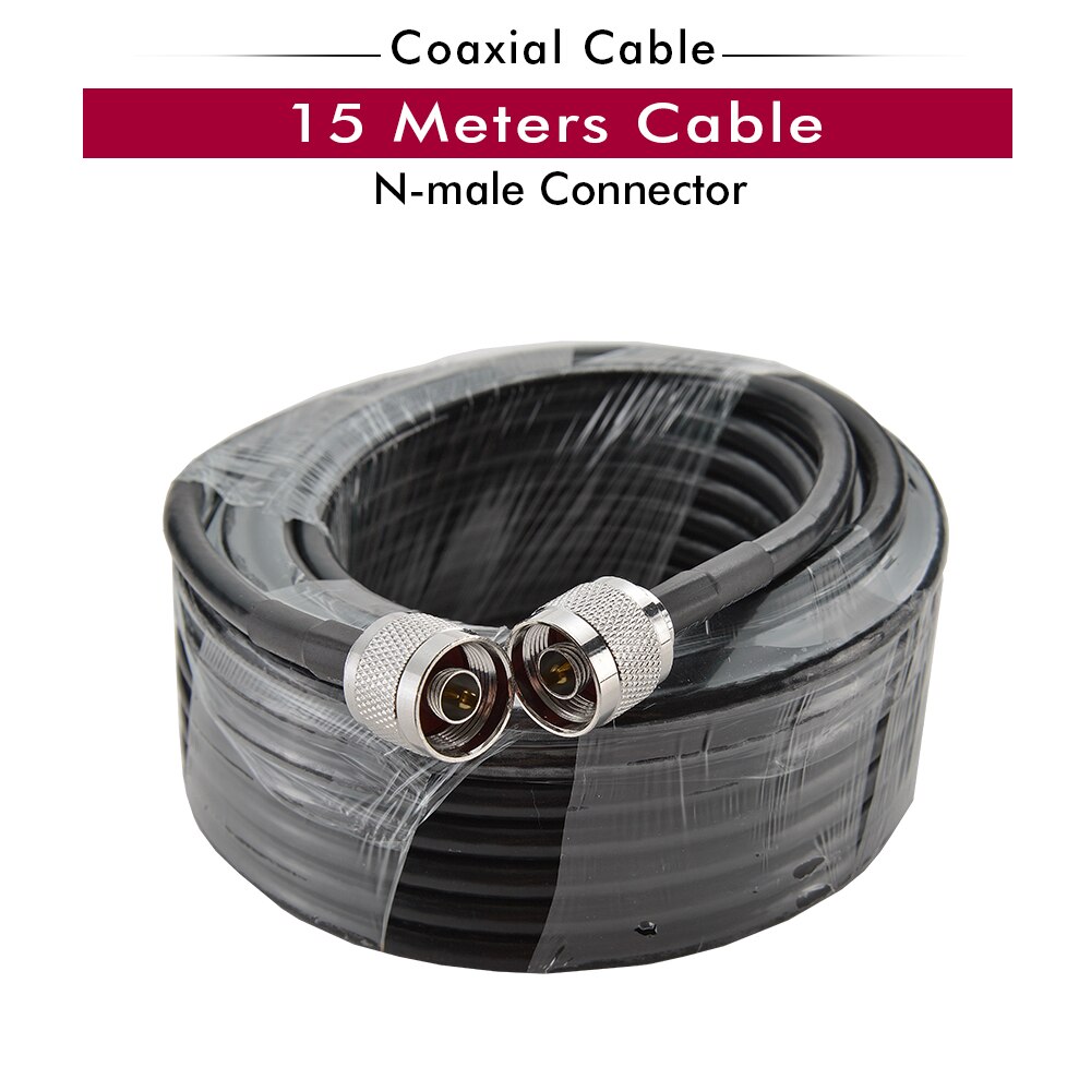 15 meter Zwart RG6 Coaxiale Kabel N Male naar N Male Connector Laag Verlies Coaxiale Kabel voor Antenne en Mobiele telefoon Signaal Repeater