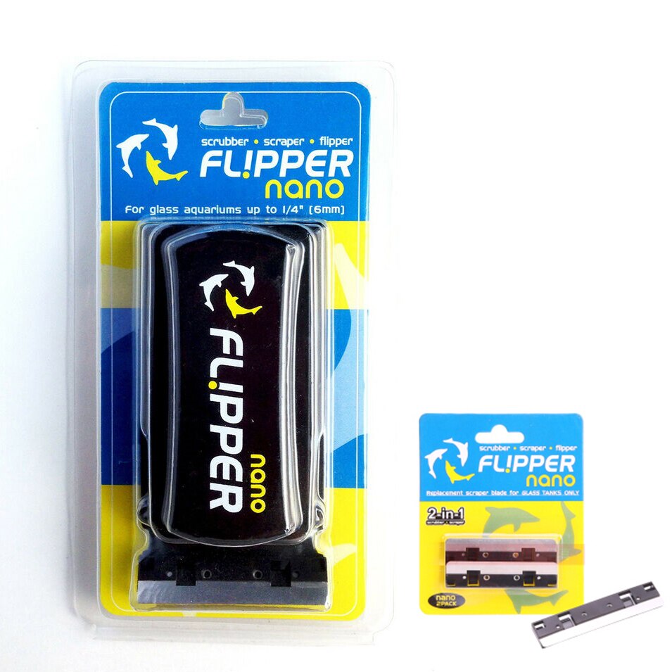 FLIPPER Float Aquariums Glass Brush Magnetic Algae Cleaner Fish Tank Cleaning Tool Fish Cleaner Brush Algae Scraper Tools: NANO size blade Suit