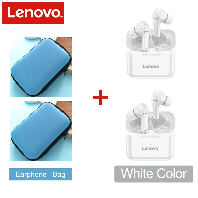 Globalny Lenovo QT82 bezprzewodowy zestaw słuchawkowy Bluetooth dotykowy zestaw słuchawkowy Stereo HD MIC rozmowa 400mAh duża bateria IPX5 wodoodporna: QT82 2White 2Case