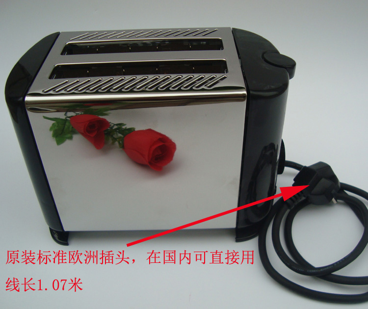 XB-685 Stainless steel toaster toaster for breakfast 2 pieces of bread heating bread with export to Europe to send dust cover