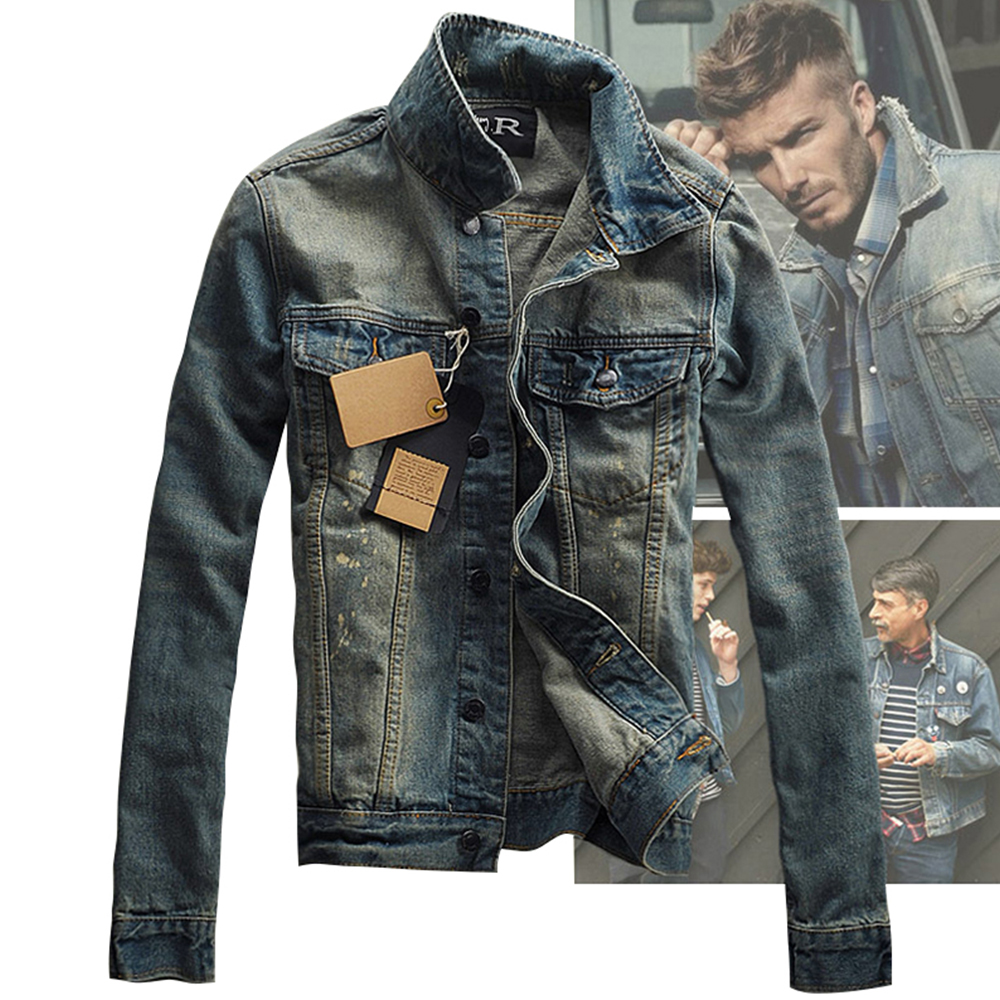 Chaqueta vaquera de motocicleta para hombre, ropa de tendencia coreana, clásica, Vintage, azul, con solapa de un solo pecho, otoño,