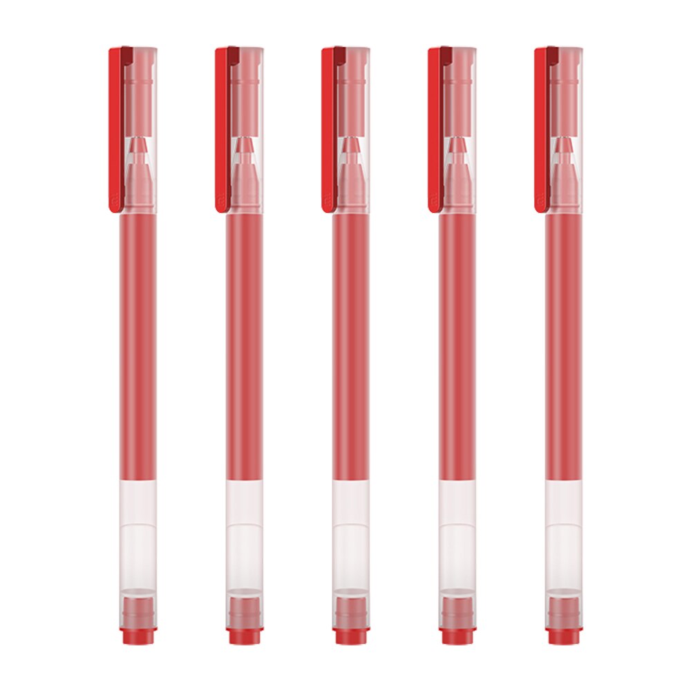 Xiaomi mijia super hållbar skrivskylt penna mi pen 0.5mm signaturpennor smooth switzerland mikron refill japan mikuni tryckfärg: Röd 5 st
