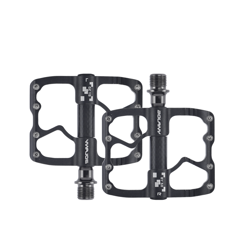 BOLANY-pedales ultraligeros antideslizantes para bicicleta, accesorio para bici de carretera, CNC, BMX, MTB, rodamiento sellado: Negro